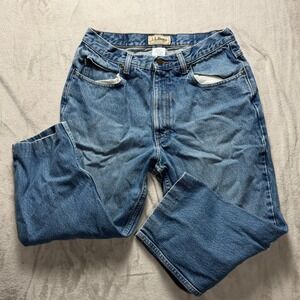 LLBean Women's Blue Denim Jeans Classic Fit Straight Leg Casual Size 10